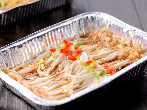 镶黄锡纸烤金针菇